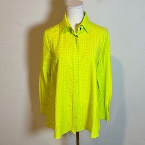 NWT Kozan Gingham Button Shirt with Back Zip Acid size XS